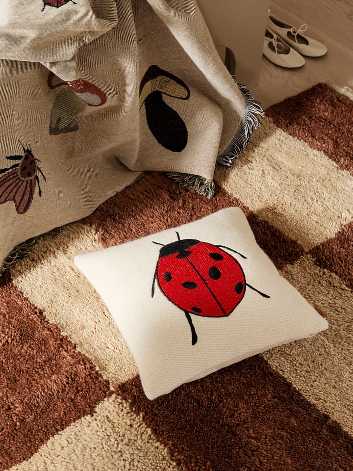 Forest embroidered cushion 40x40 cm - Ladybird - ferm LIVING