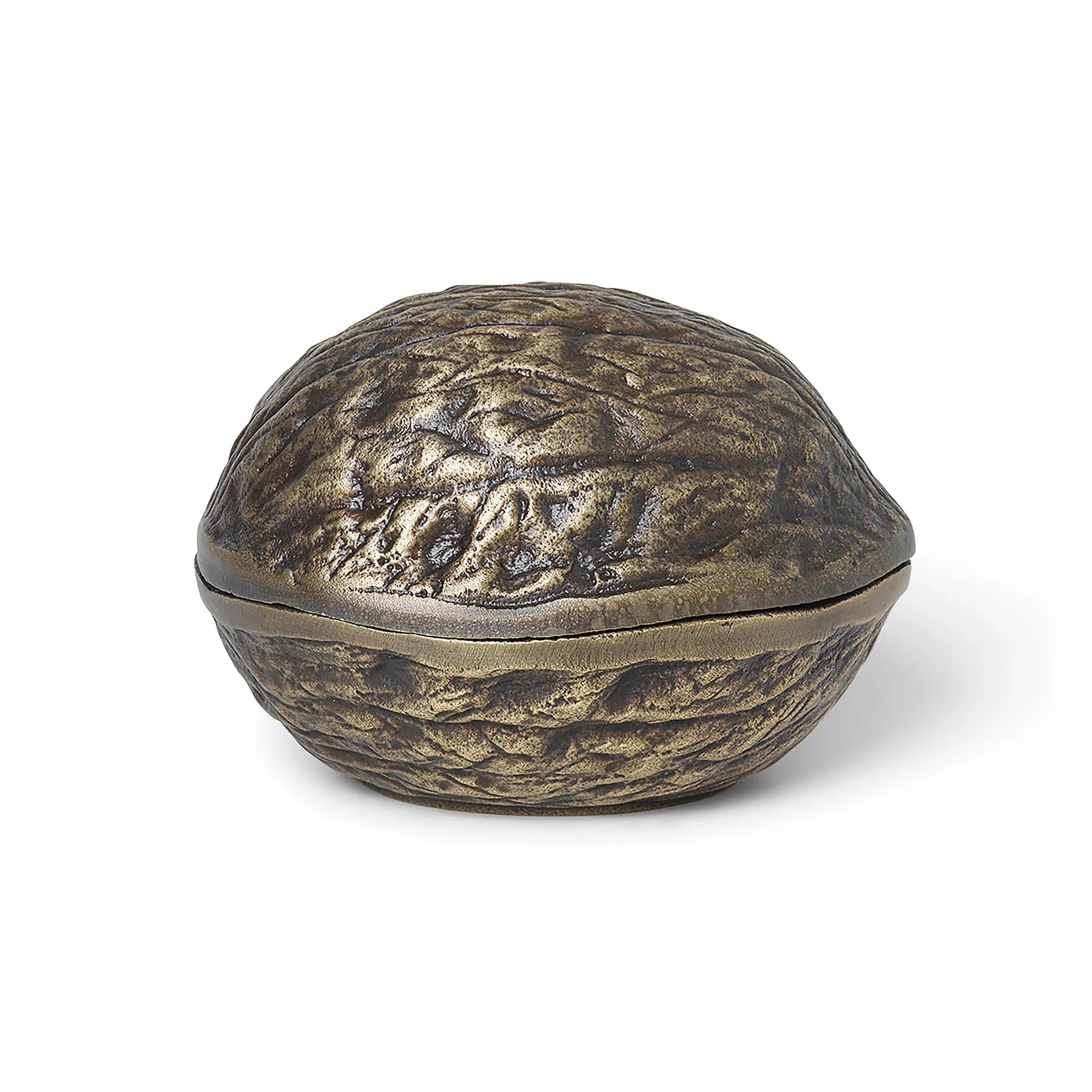 Forest nut box nut bowl with lid 7.5 cm, Antique brass Ferm Living