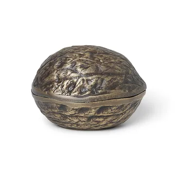 Forest nut box nut bowl with lid 7.5 cm - Antique brass - Ferm Living