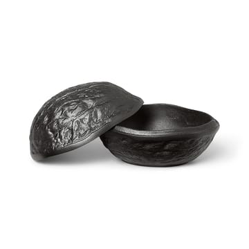 Forest nut box nut bowl with lid 7.5 cm - Blackened aluminum - Ferm Living