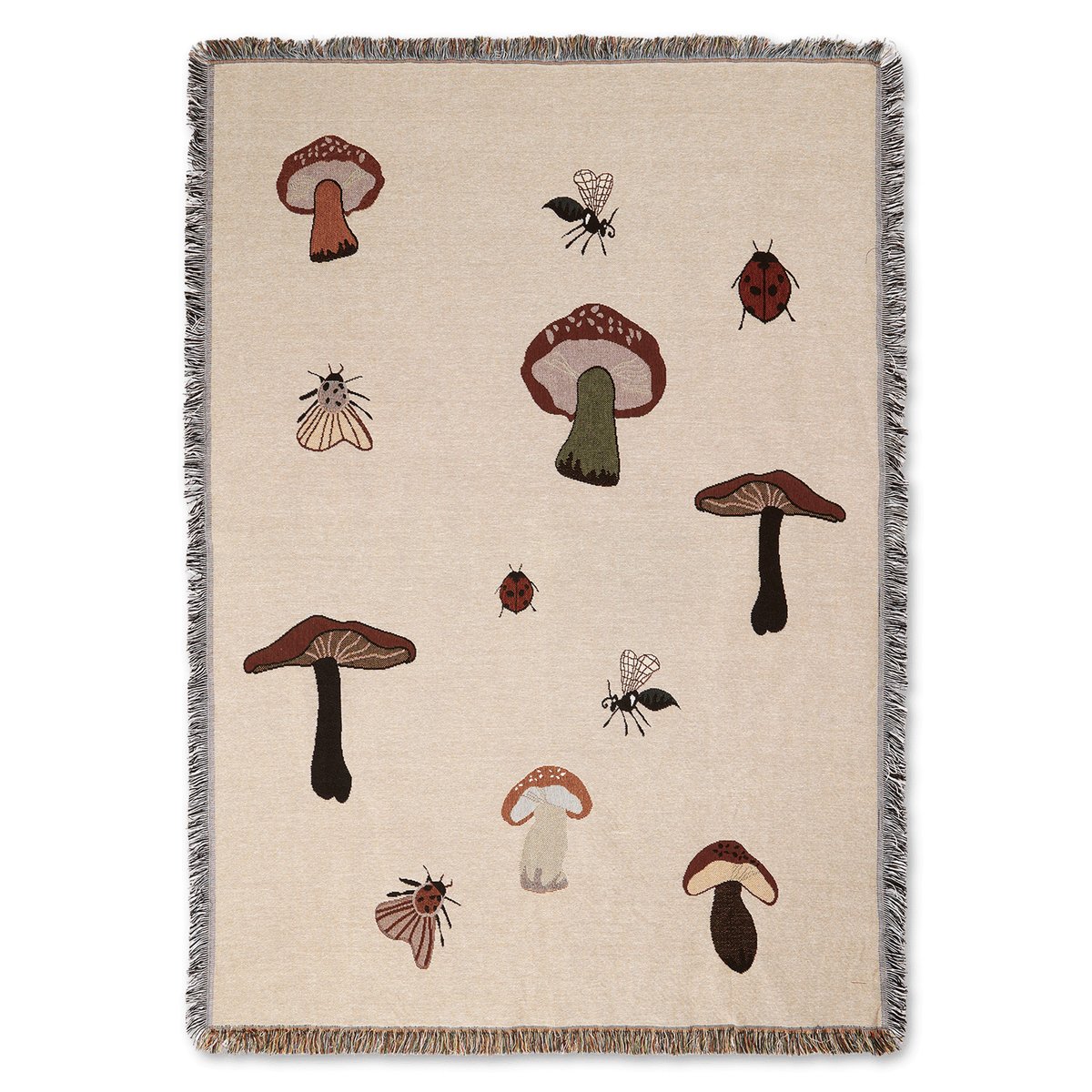 Ferm Living Forest tapestry throw 120x170 cm Sand | Scandinavian Design | Cotton blankets & throws | Beige