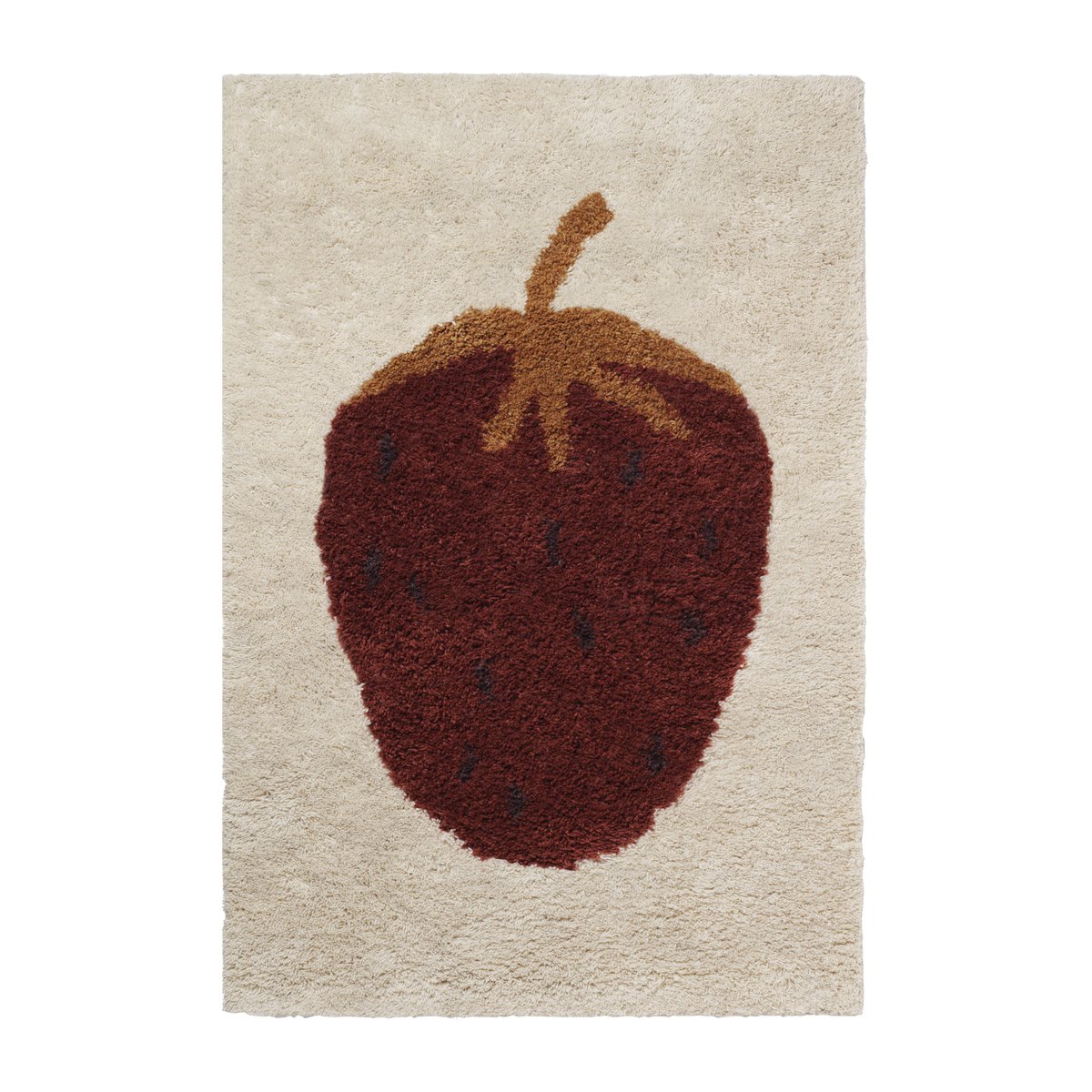 Ferm Living Fruiticana rug L 120x180 cm Strawberry | Scandinavian Design | Wool rugs | Beige
