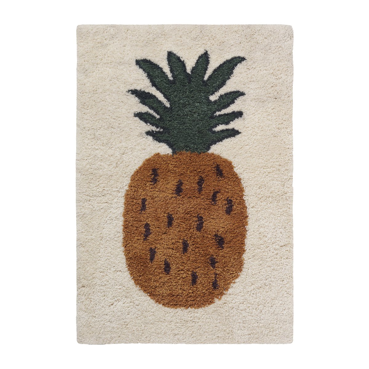 Ferm Living Fruiticana rug S 80x120 cm Pineapple | Scandinavian Design | Wool rugs | Beige