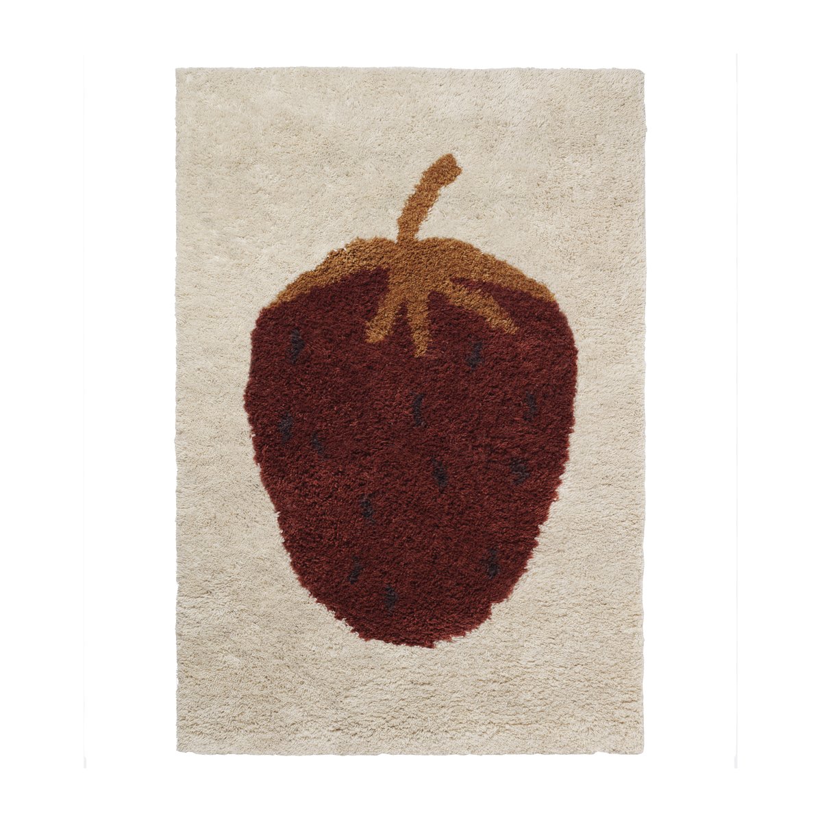 Ferm Living Fruiticana rug S 80x120 cm Strawberry | Scandinavian Design | Wool rugs | Beige