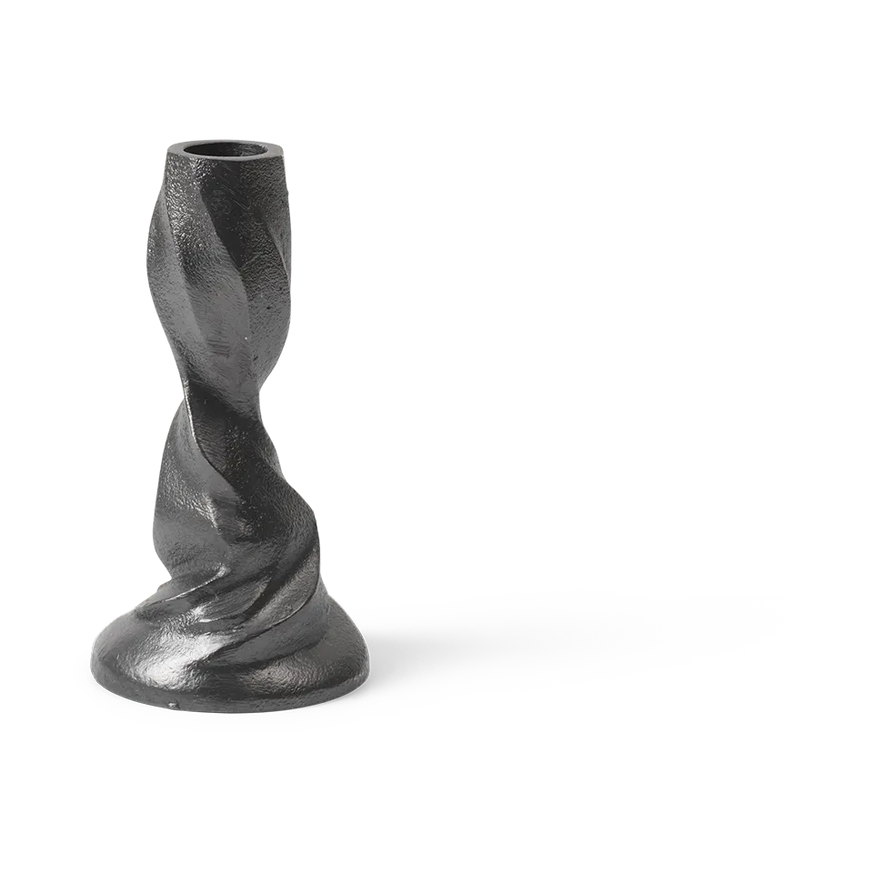 Gale candlestick 13 cm, Blackened Aluminium Ferm Living