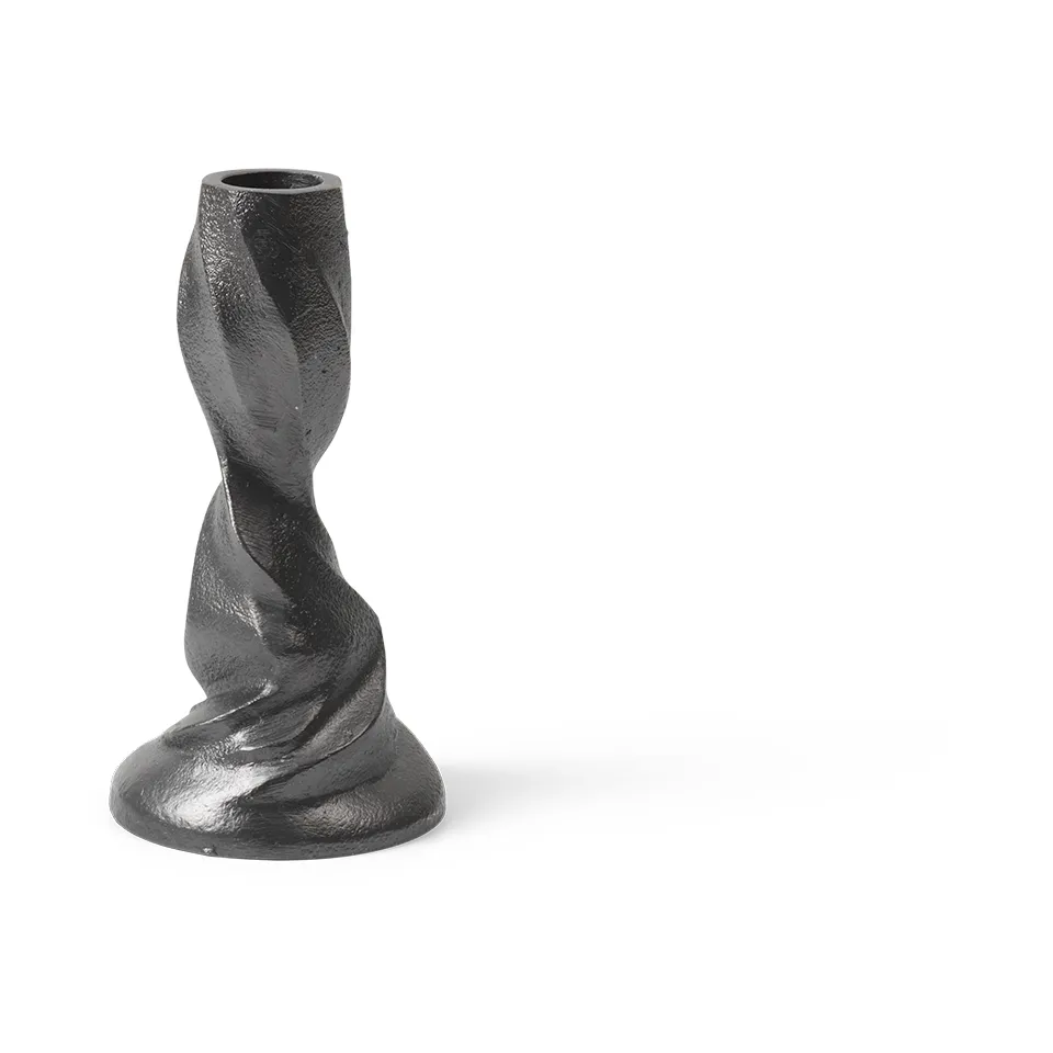 Ferm Living Gale candlestick 13 cm Blackened Aluminium
