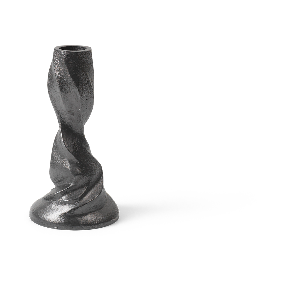 Ferm Living Gale candlestick 13 cm Blackened Aluminium