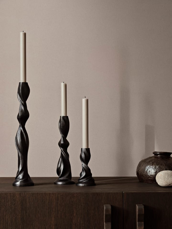 Gale candlestick 13 cm - Blackened Aluminium - ferm LIVING
