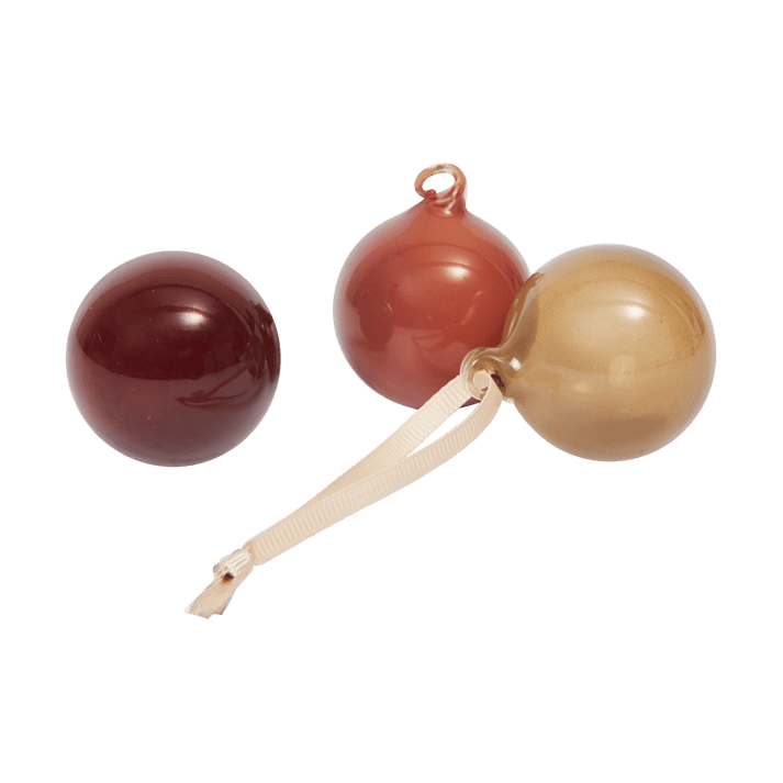 Glass bauble Christmas baubles S Ø4 cm 3 pieces - Roseate Opaque - Ferm Living