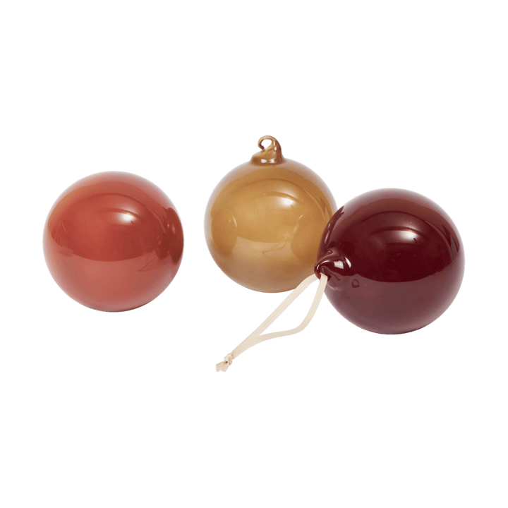 Glass bauble Christmas ornaments L Ø10 cm 3 pieces - Roseate Opaque - Ferm Living