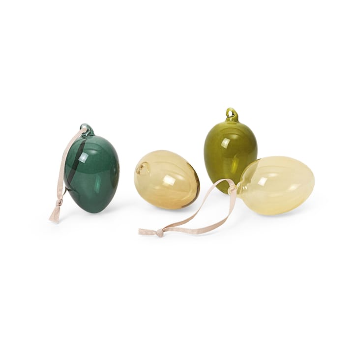 Glass easter eggs 4-pack, Mixed dark Ferm Living