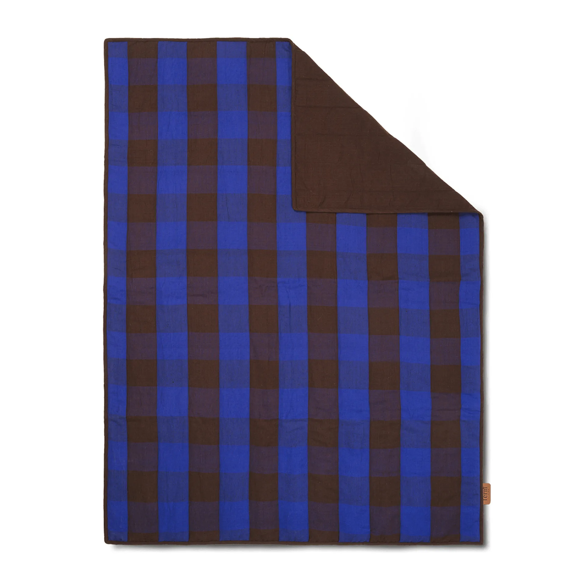 Grand blanket 120x170 cm, Chocolate-bright blue Ferm Living