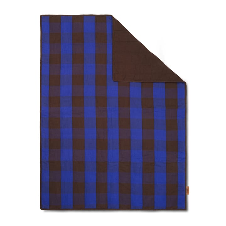 Grand blanket 120x170 cm - Chocolate-bright blue - ferm LIVING