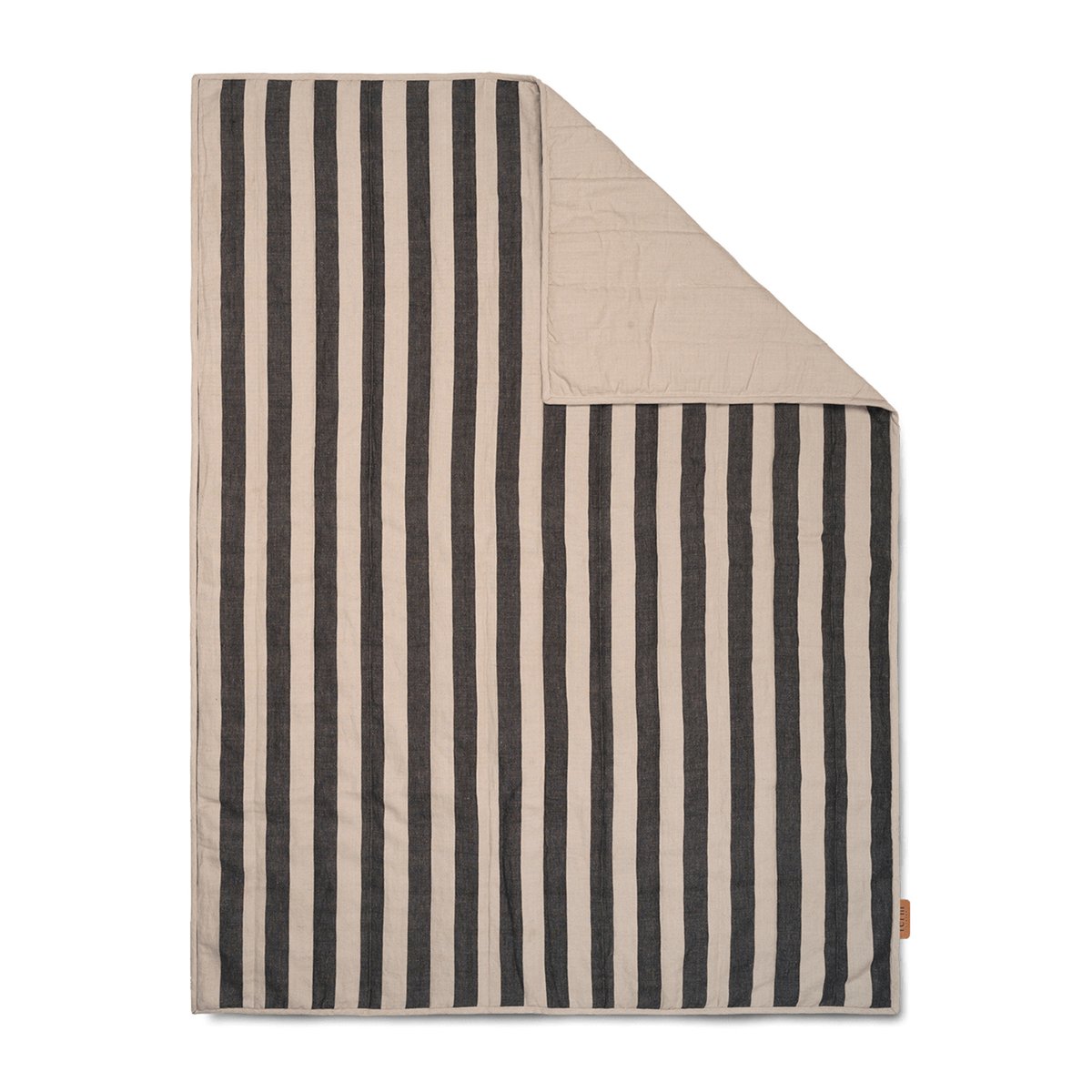 Ferm Living Grand blanket 120x170 cm Sand-black | Scandinavian Design | Cotton blankets & throws | Black