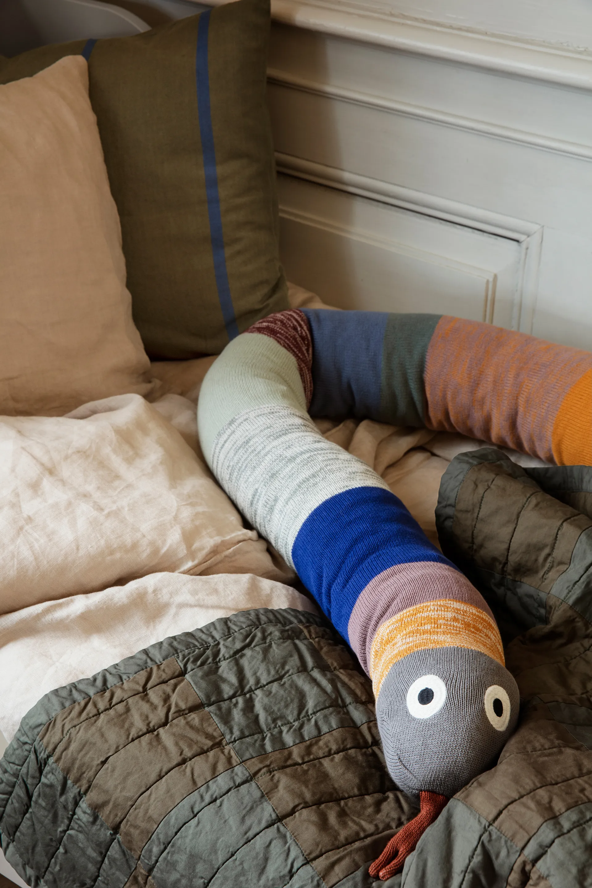 Grand cushion 50x50 cm, Olive-bright blue Ferm Living