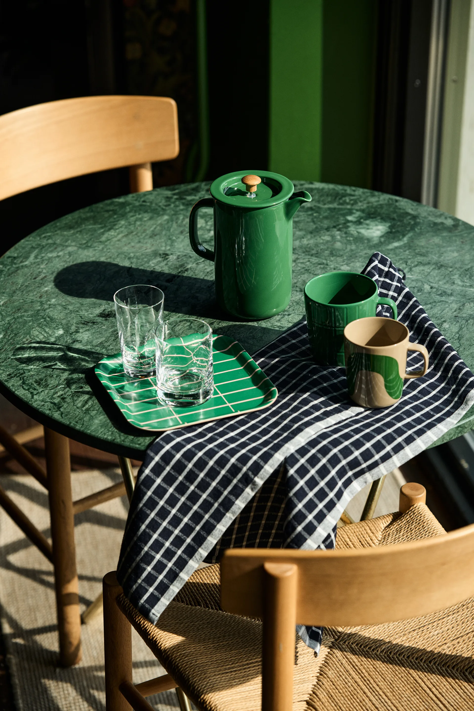 Hale kitchen towel 50x70 cm, Blue-off white Ferm Living