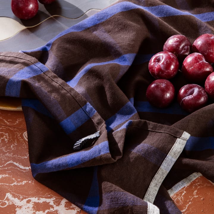 Hale kitchen towel 50x70 cm, Chocolate-bright blue Ferm Living