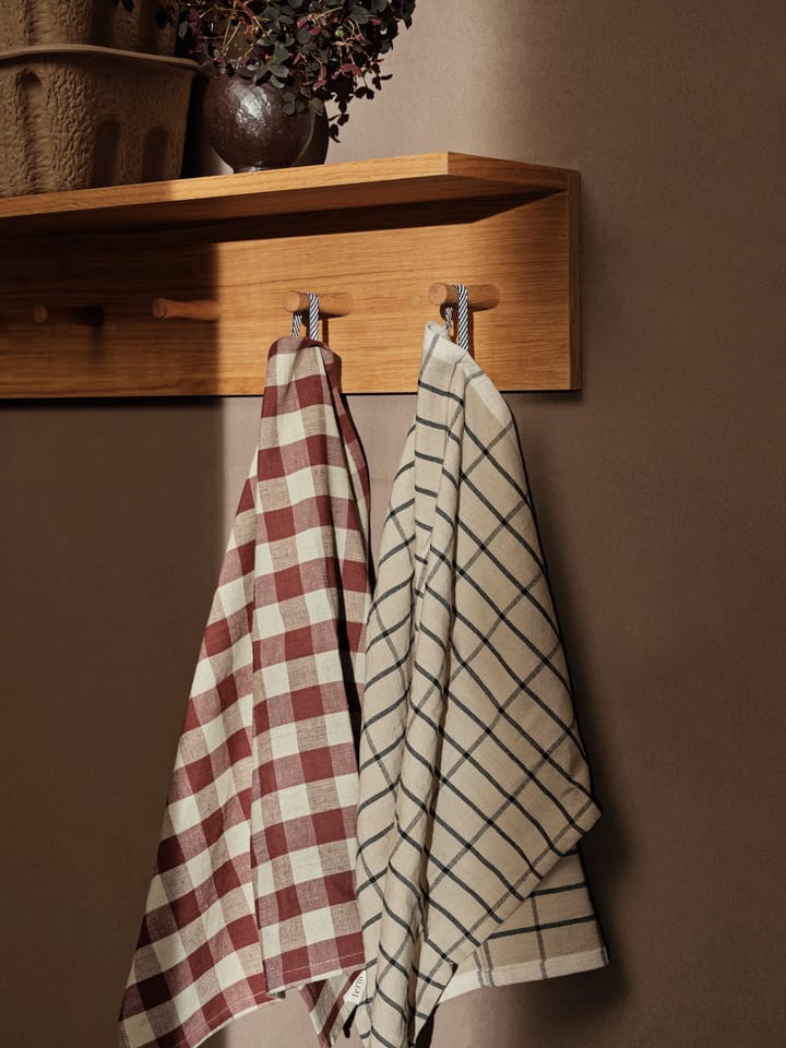 Hale kitchen towel 50x70 cm - Cinnamon-grey green - ferm LIVING