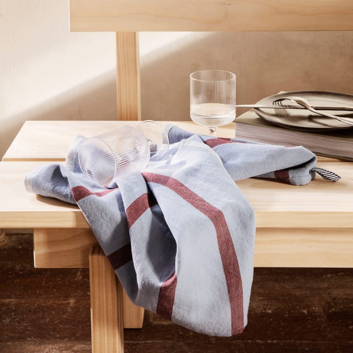Hale kitchen towel 50x70 cm, Faded blue-burgundy Ferm Living