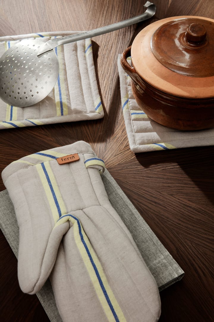 Hale oven glove, Oyster-lemon-bright blue Ferm Living