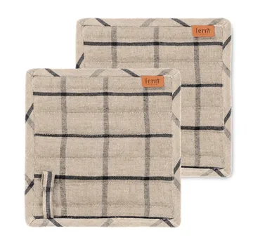 Hale oven mitt 2-pack - sand-black - Ferm Living