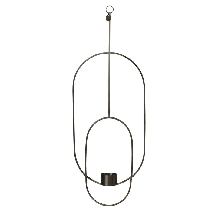 Hanging tealight holder oval - black - ferm LIVING