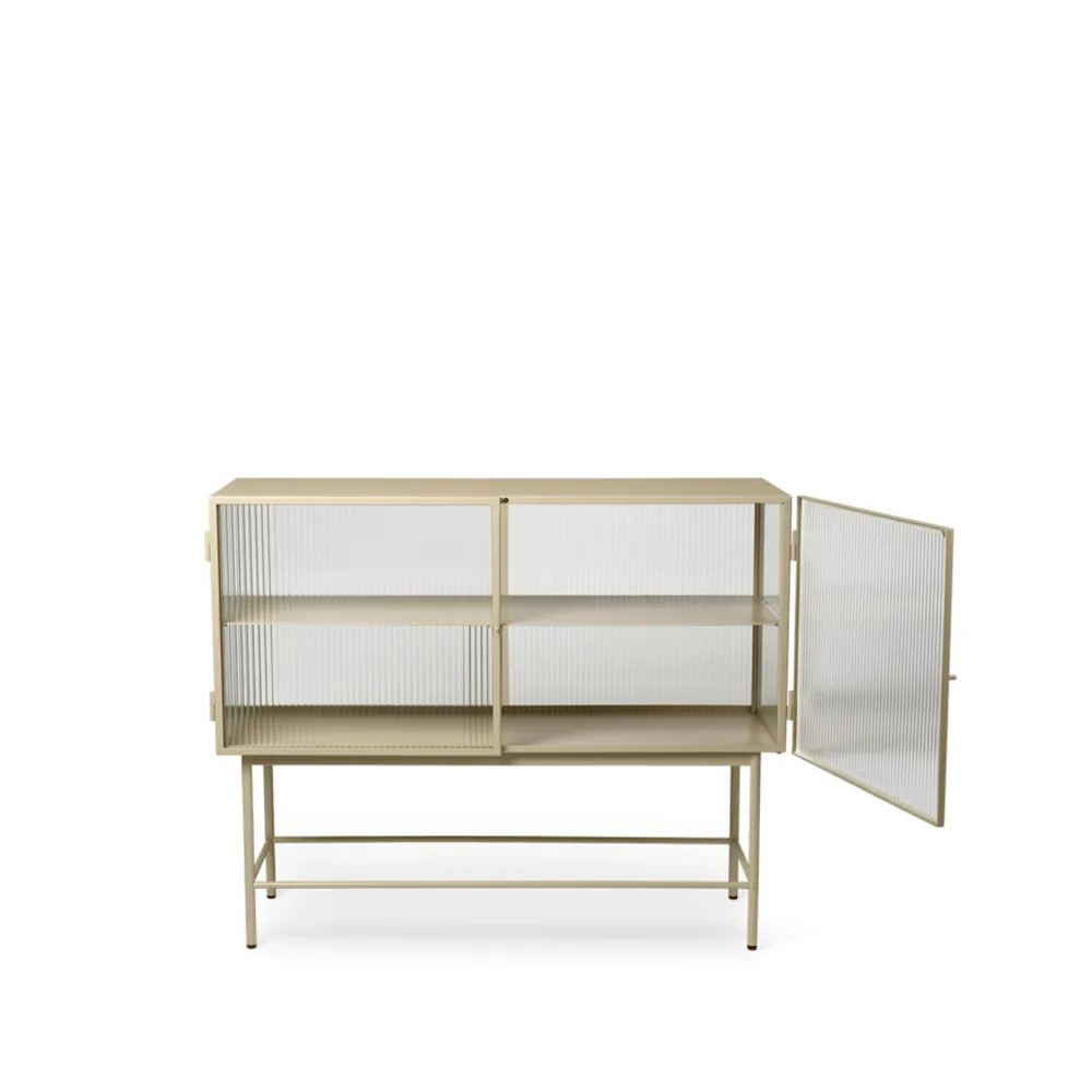 Ferm Living Haze sideboard Cashmere, wavy glass | Scandinavian Design | Dressers & sideboards | Beige