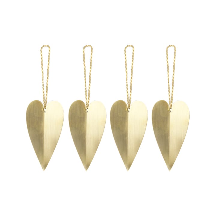 Heart brass christmas tree hanger - 4-pack - ferm LIVING
