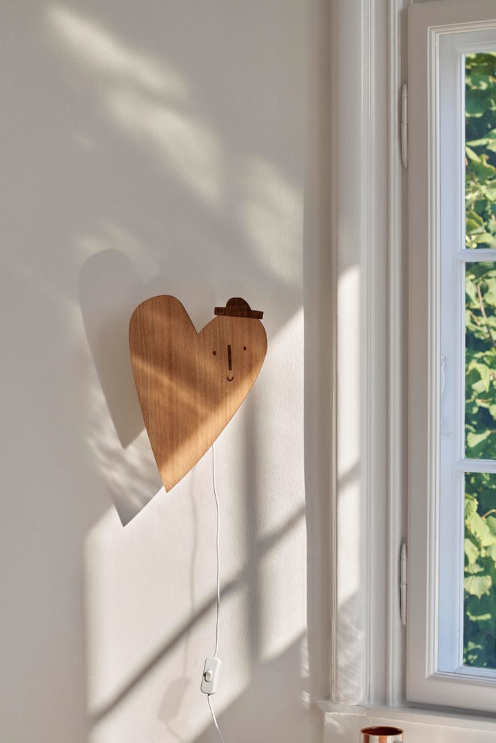 Heart wall lamp, Oiled oak Ferm Living