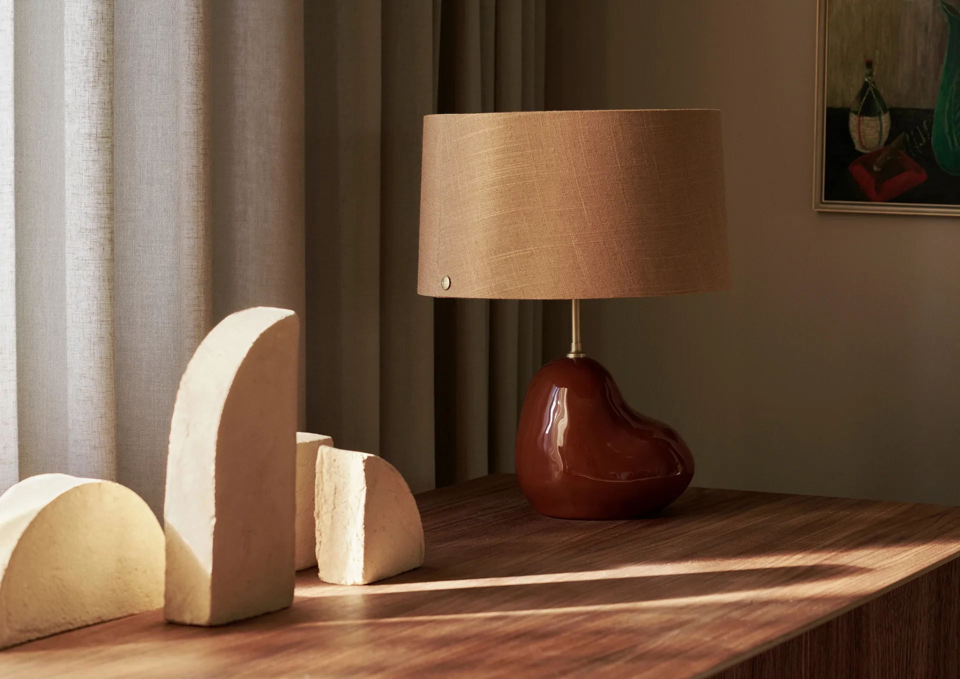 Hebe lamp base small, Terracotta Ferm Living