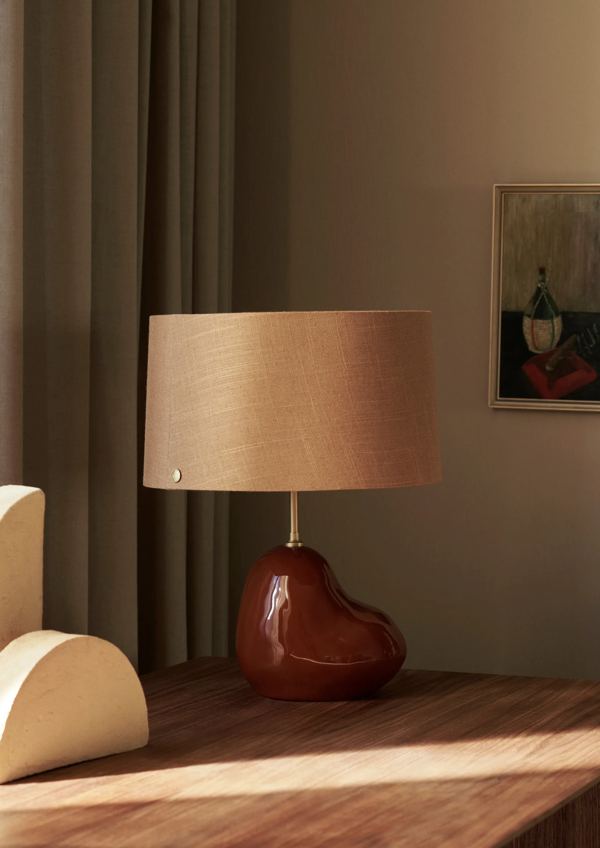 Hebe lamp base small, Terracotta Ferm Living