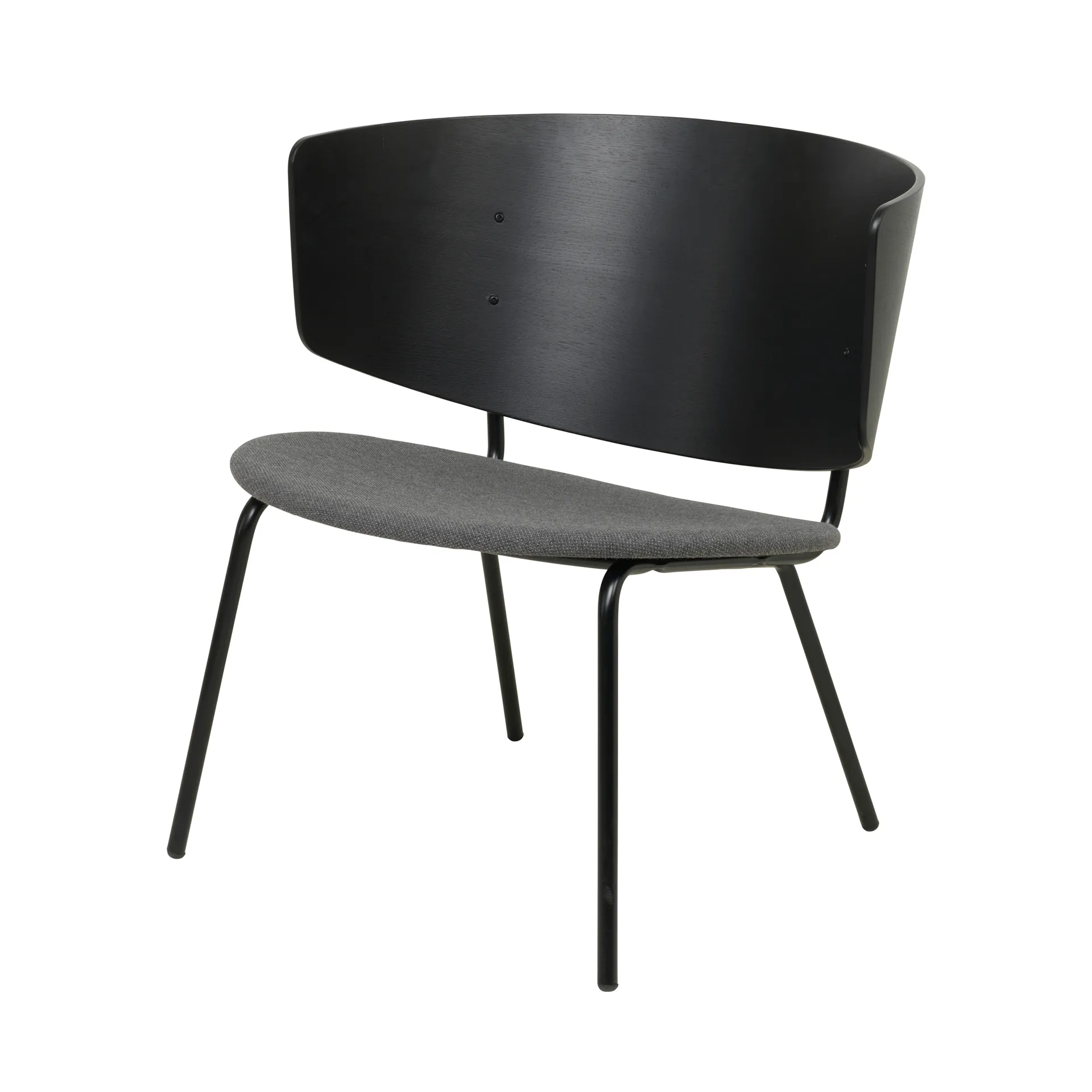 Herman loungestool, Black with Dark grey textilsits Ferm Living