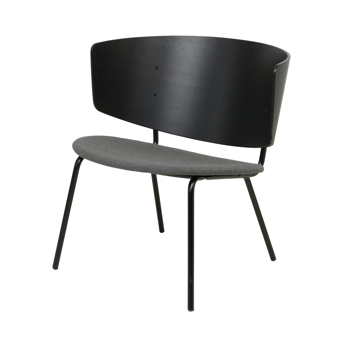 Ferm Living Herman loungestool Black with Dark grey textilsits