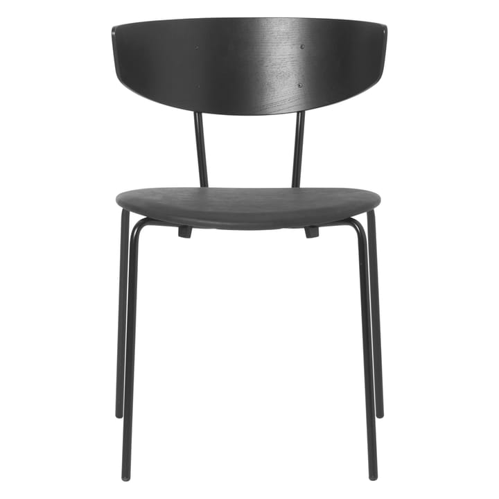 Herman stool with leather seat - Black - ferm LIVING