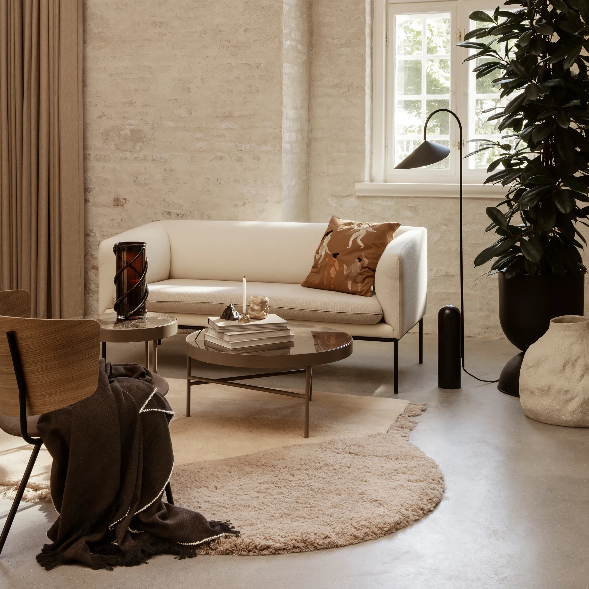 Herringbone throw 120x180 cm, dark coffee Ferm Living