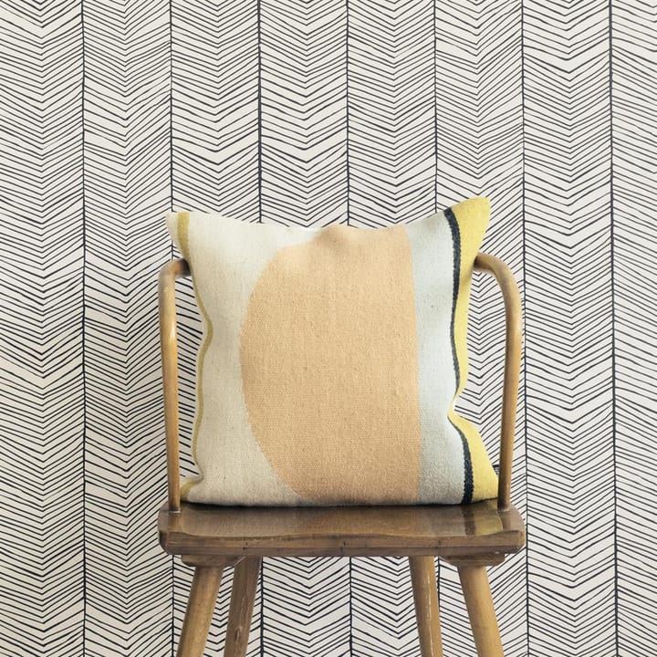 Herringbone wallpaper - black-white - Ferm Living