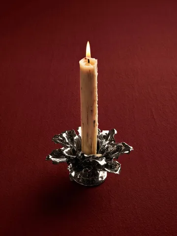 Holly Leaf candle holder - Silver, 7 cm - Ferm Living