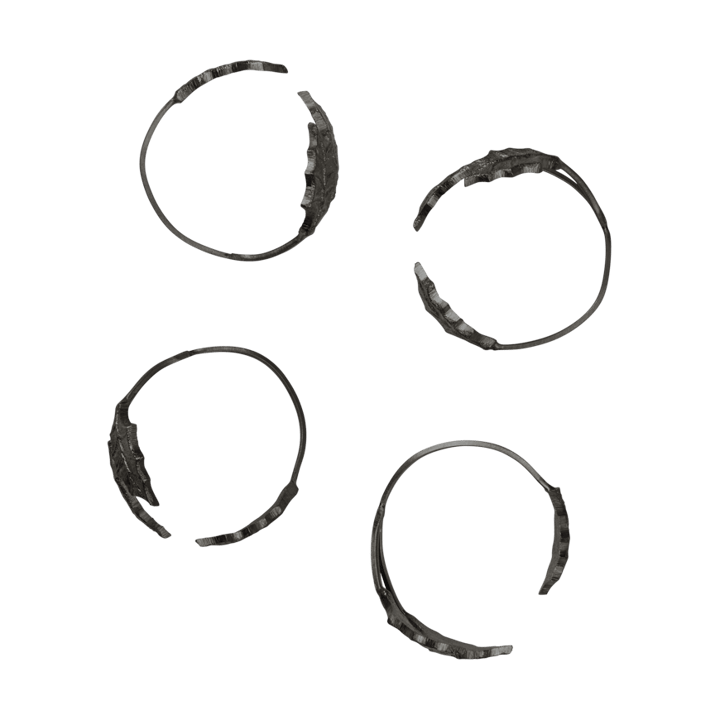 Holly leaf napkin ring Ø5.3 cm 4-pack - Black Brass - Ferm Living