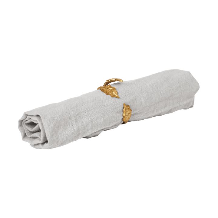 Holly leaf napkin ring Ø5.3 cm 4-pack, Brass Ferm Living