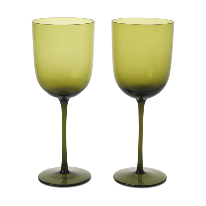 Host red wine glass 36 cl 2-pack - Moss Green - ferm LIVING