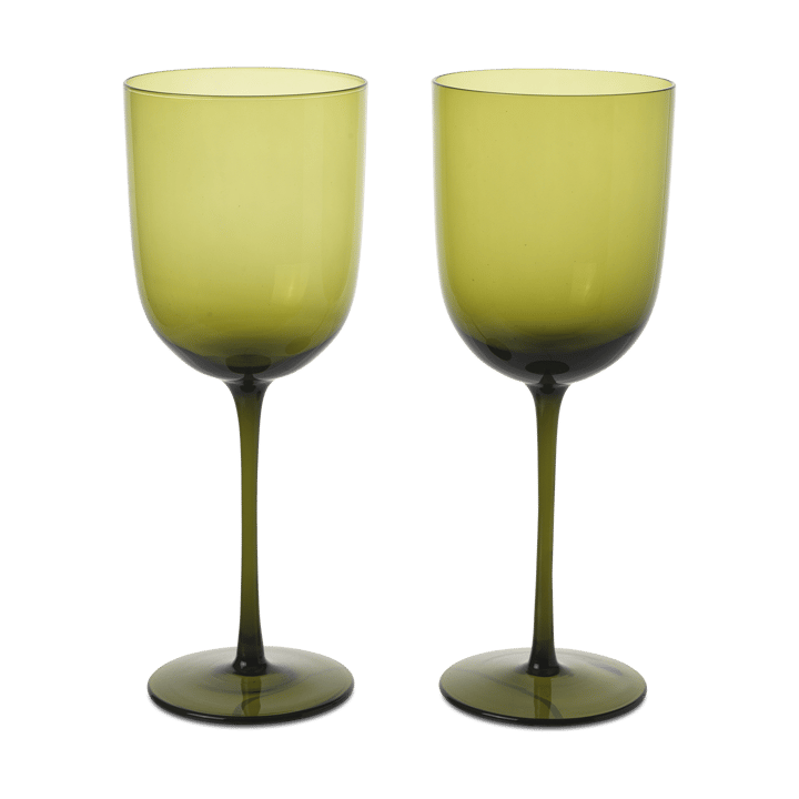 Host red wine glass 36 cl 2-pack - Moss Green - Ferm LIVING