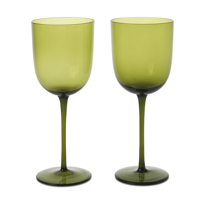 Host white wine glass 30 cl 2-pack - Moss Green - ferm LIVING