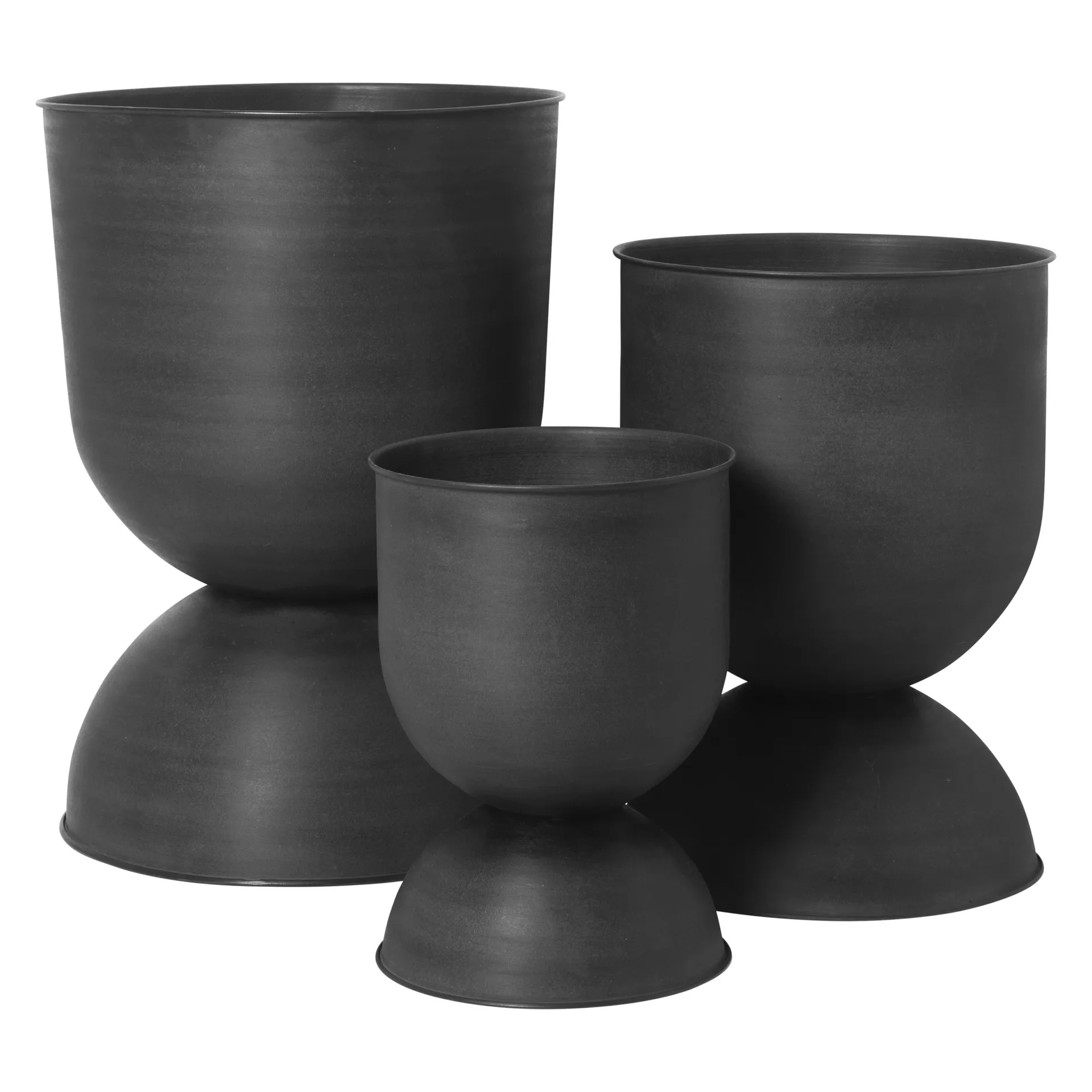 Hourglass flower pot medium Ø41 cm, Black-dark grey Ferm Living