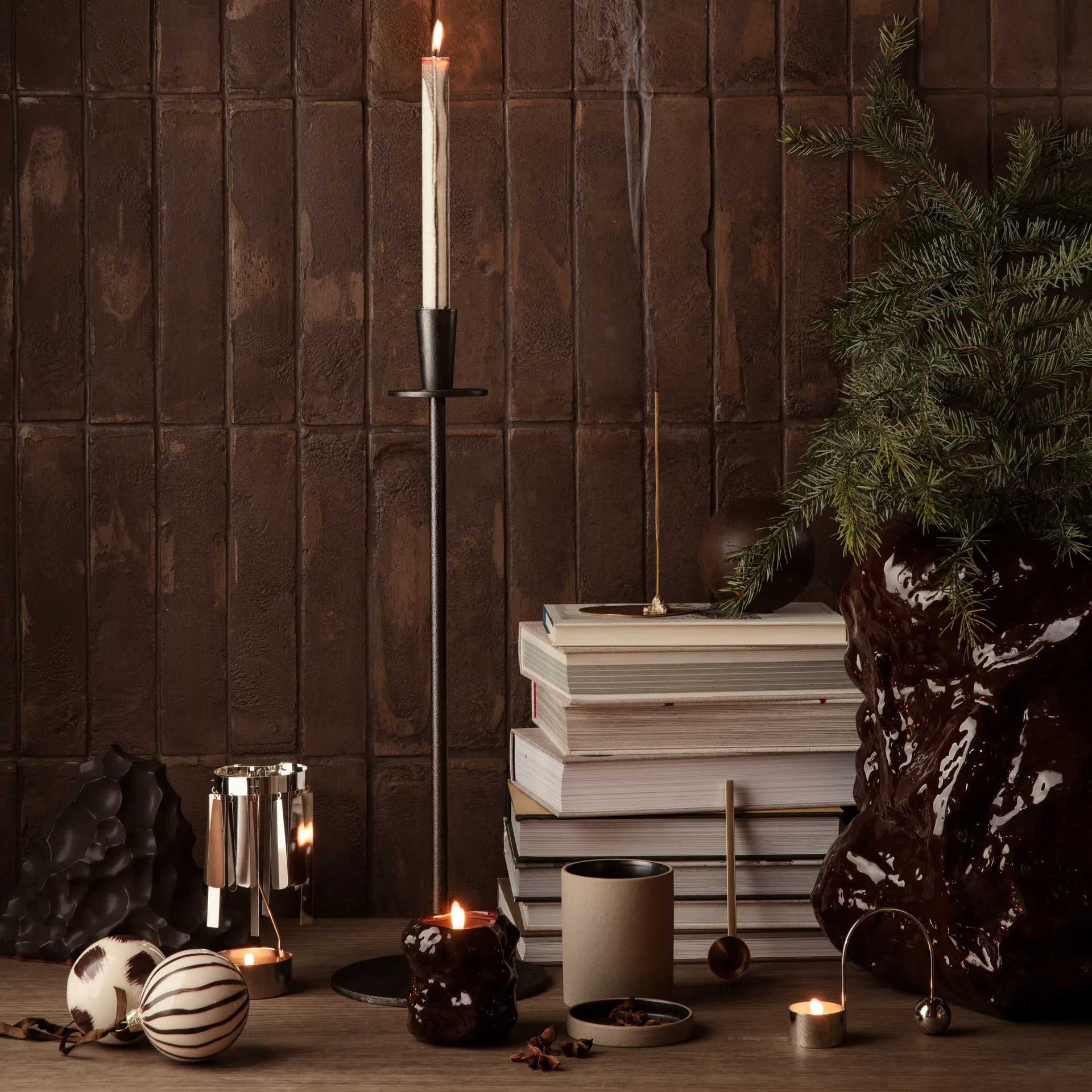Hoy candle sticks, black Ferm Living