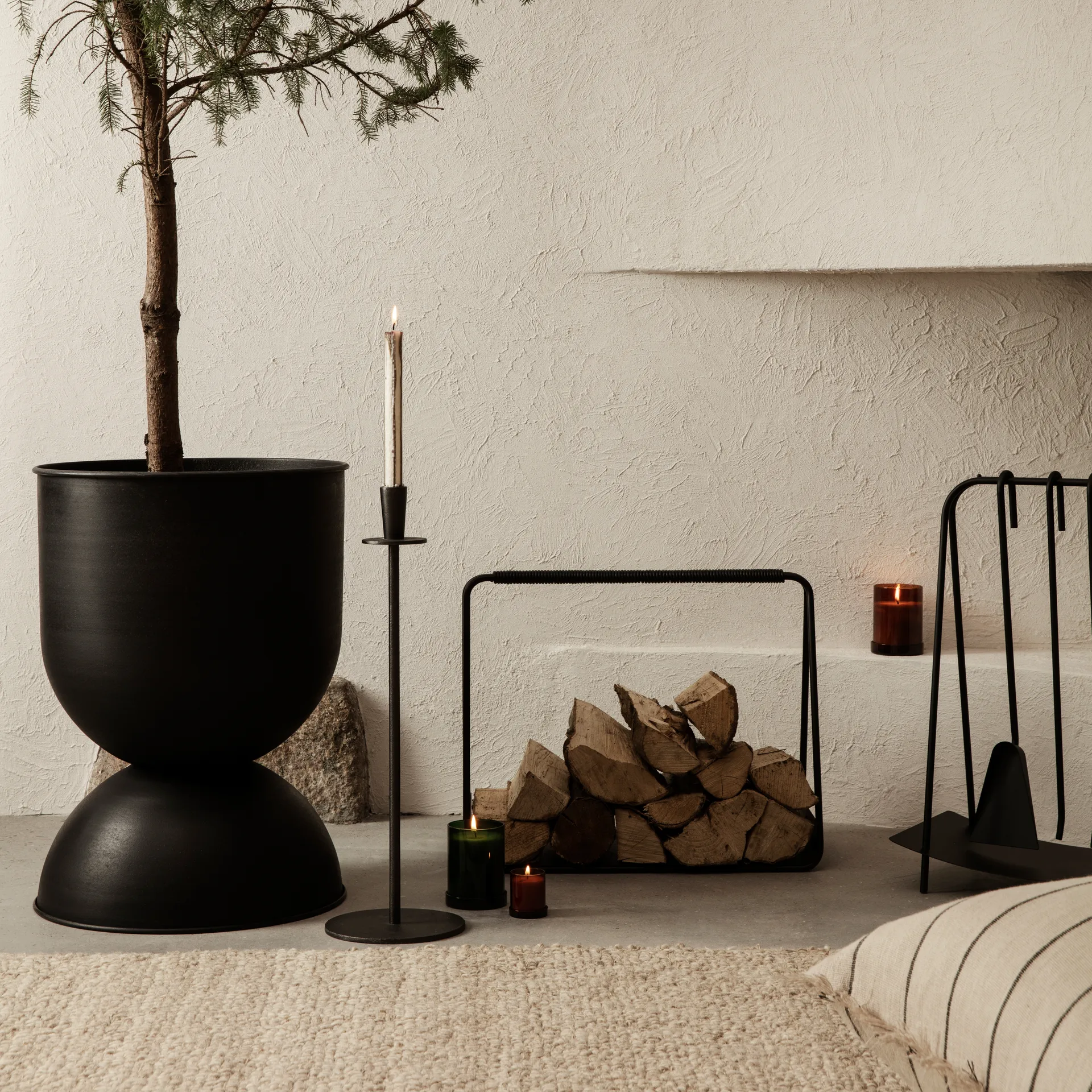 Hoy candle sticks, black Ferm Living