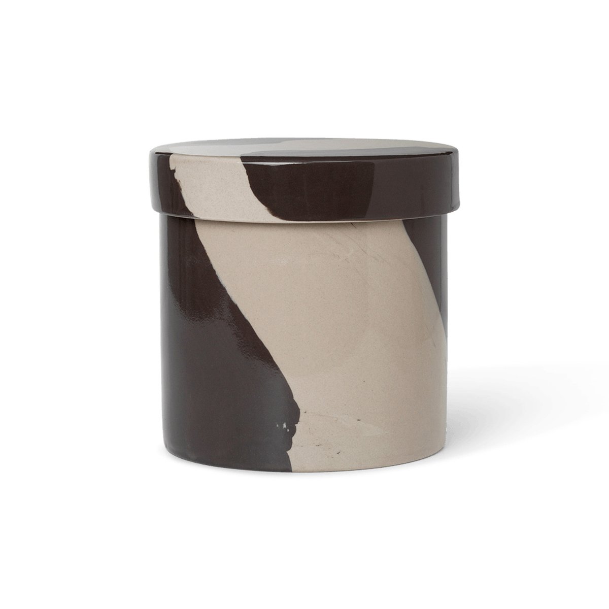 Ferm Living Inlay storage jar o14.5 cm Sand-brown | Scandinavian Design | Storage jars | Beige