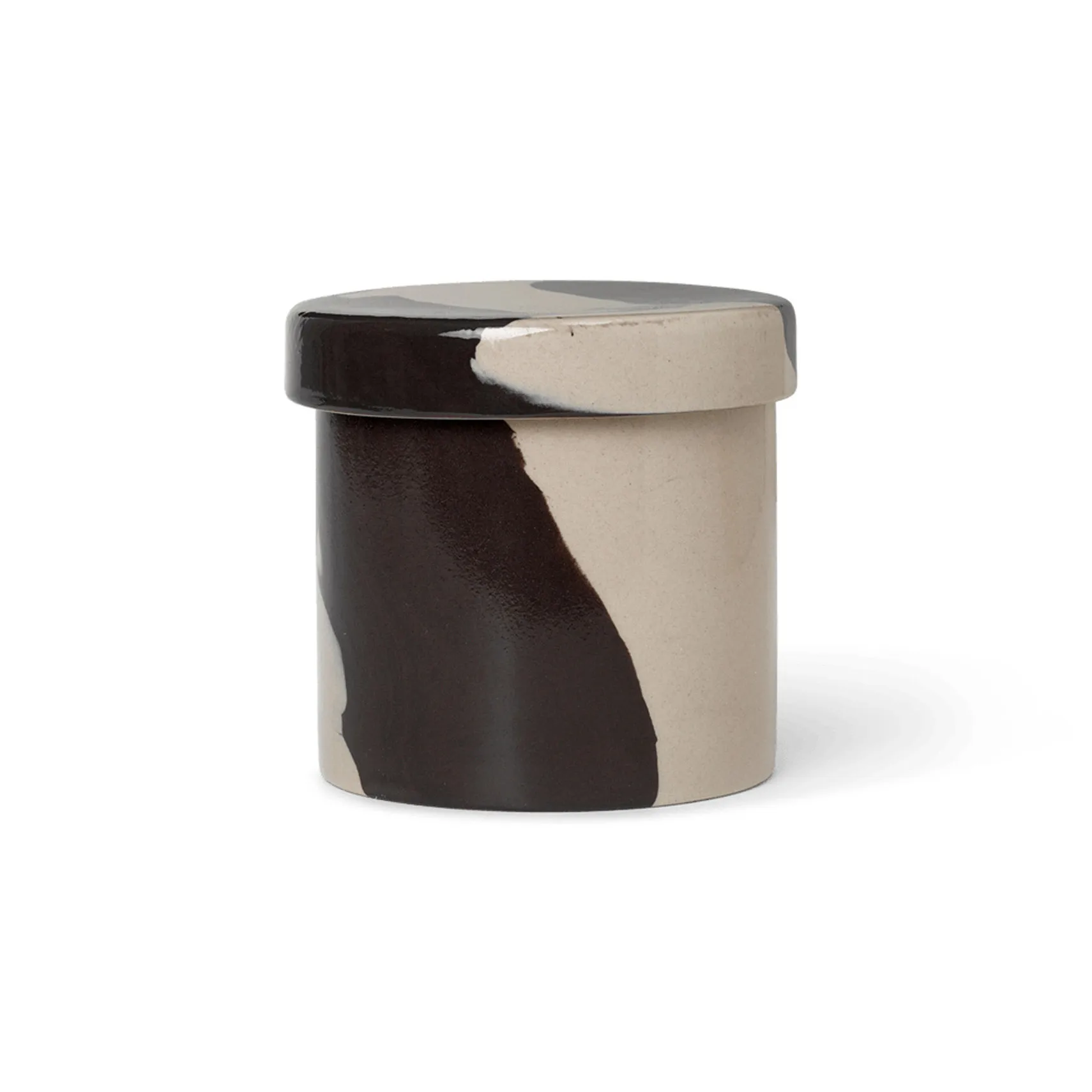 Inlay storage jar Ø9.8 cm, Sand-brown Ferm Living