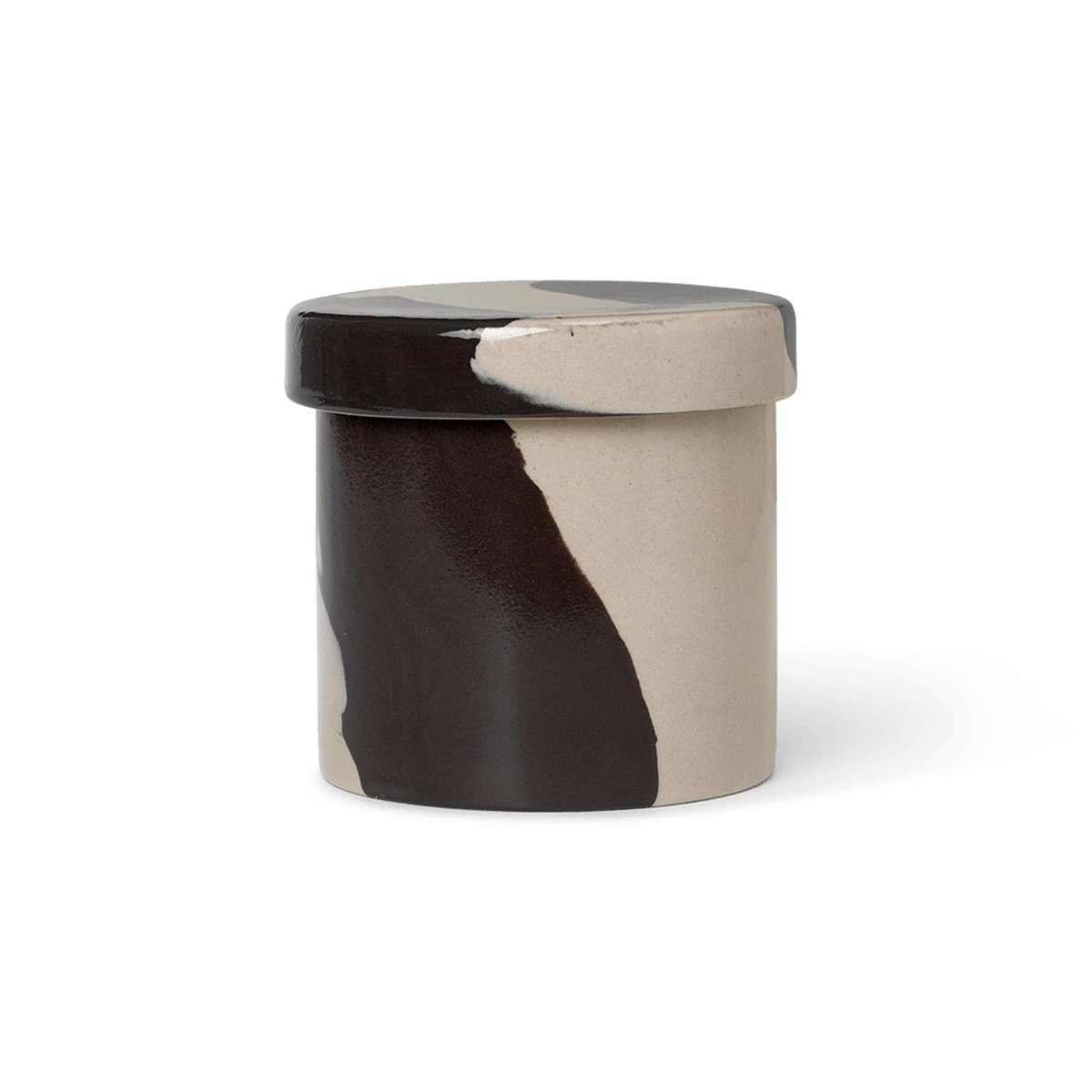 Ferm Living Inlay storage jar o9.8 cm Sand-brown | Scandinavian Design | Storage jars | Beige