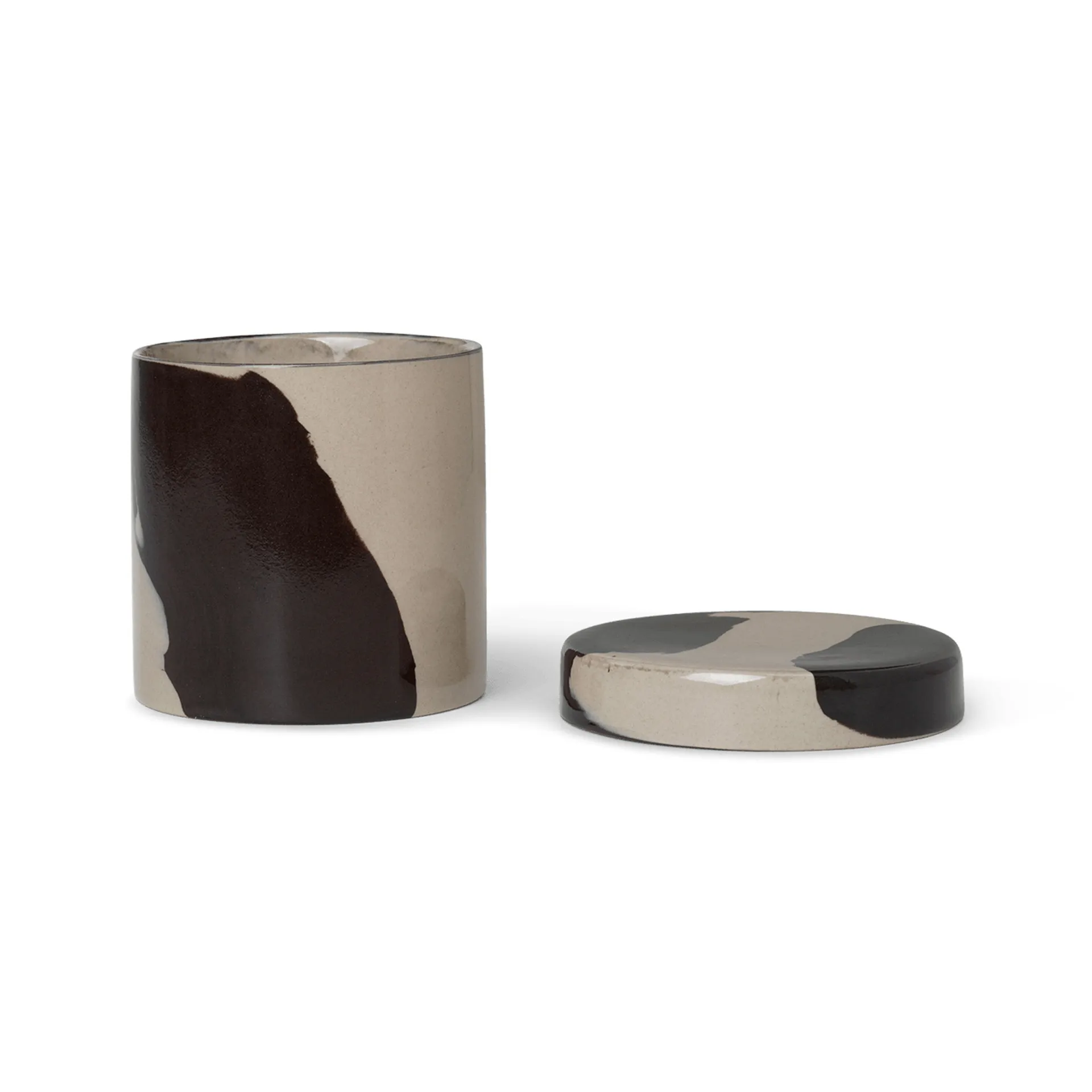 Inlay storage jar Ø9.8 cm, Sand-brown Ferm Living