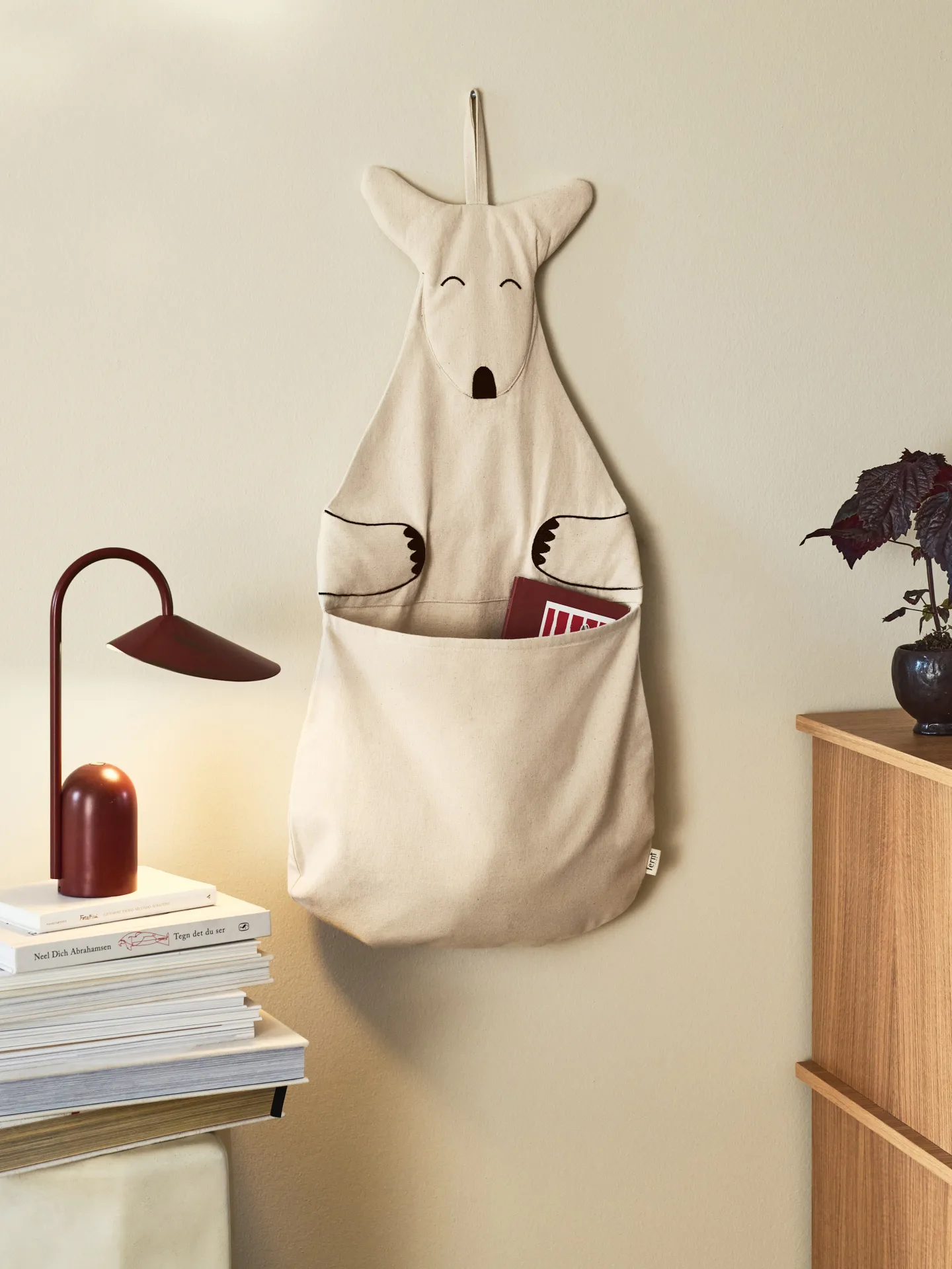 Kangaroo wall storage, Undyed Ferm Living